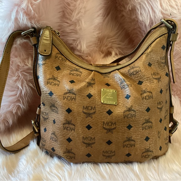 MCM Visetos Crossbody in cognac
